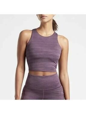 ATHLETA Conscious Space Dye Crop Bra Purple Small S